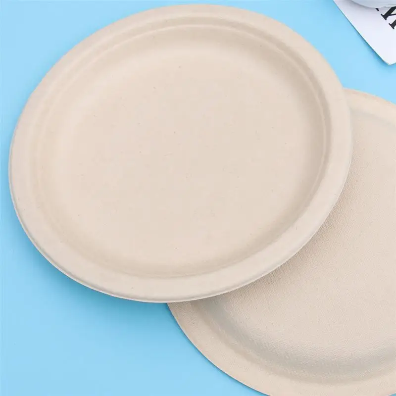 Одноразовая бумажная пульпа разлагаемая круглая тарелка посуда для банкета