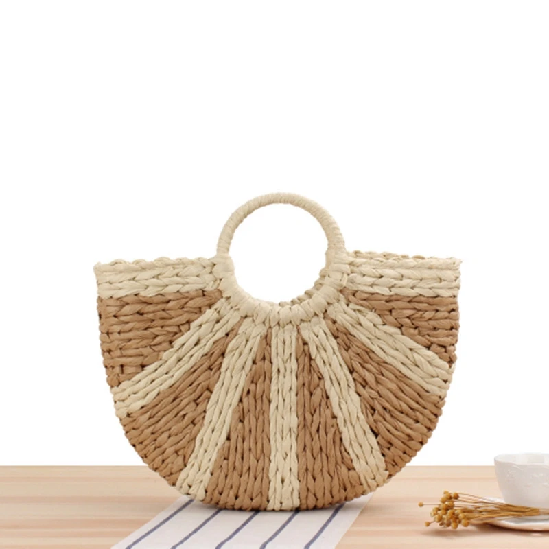 Модная соломенная сумка на одно плечо Mori ручная тканая Повседневная большая