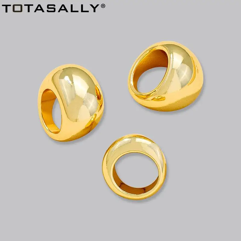 Женское кольцо в стиле панк TOTASALLY золотистое на палец дизайнерское Подарочное