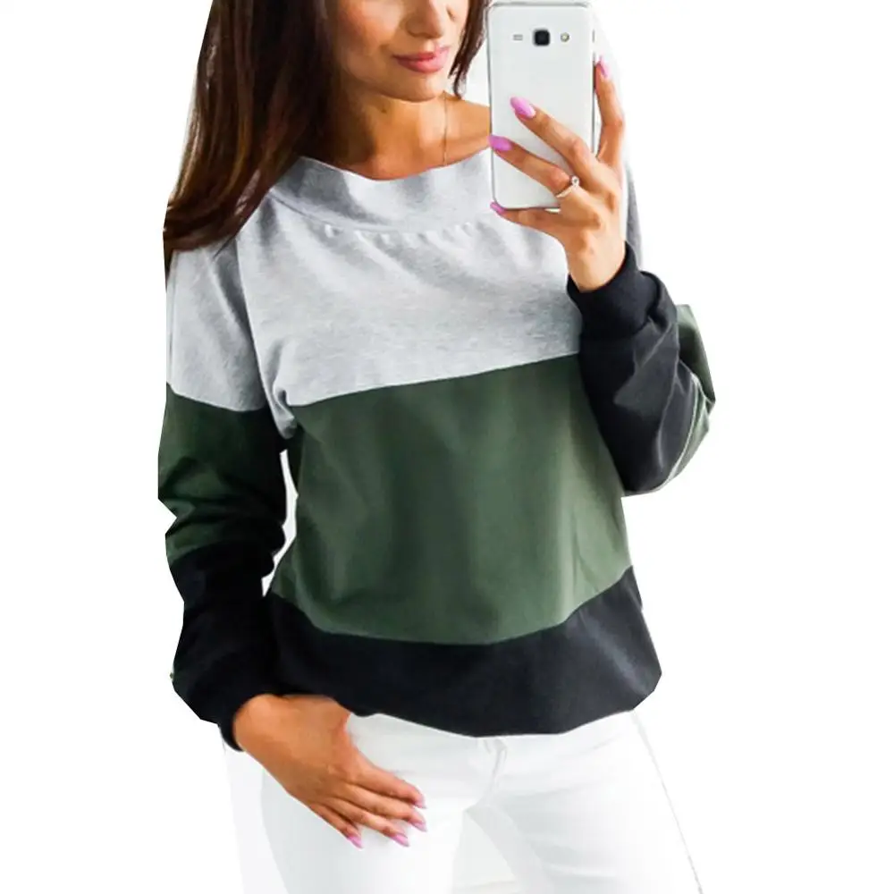 as shown Hot Sale Women Long Sleeve Sweatshirt Ladies Casual Loose Lace Up Sexy Back Pullover Tops CXZ - Цвет: as shown