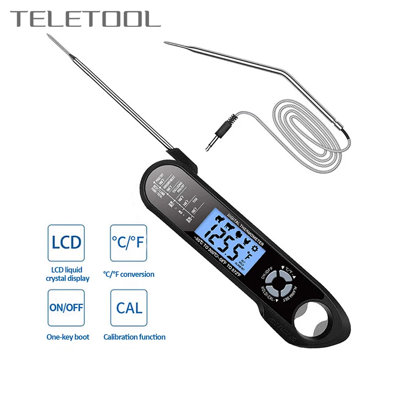 

Food Thermometer Digital Kitchen Thermometer Meat Water Milk Cooking Measure Tool BBQ Waterproof Cooking Tools Dual Probe Design