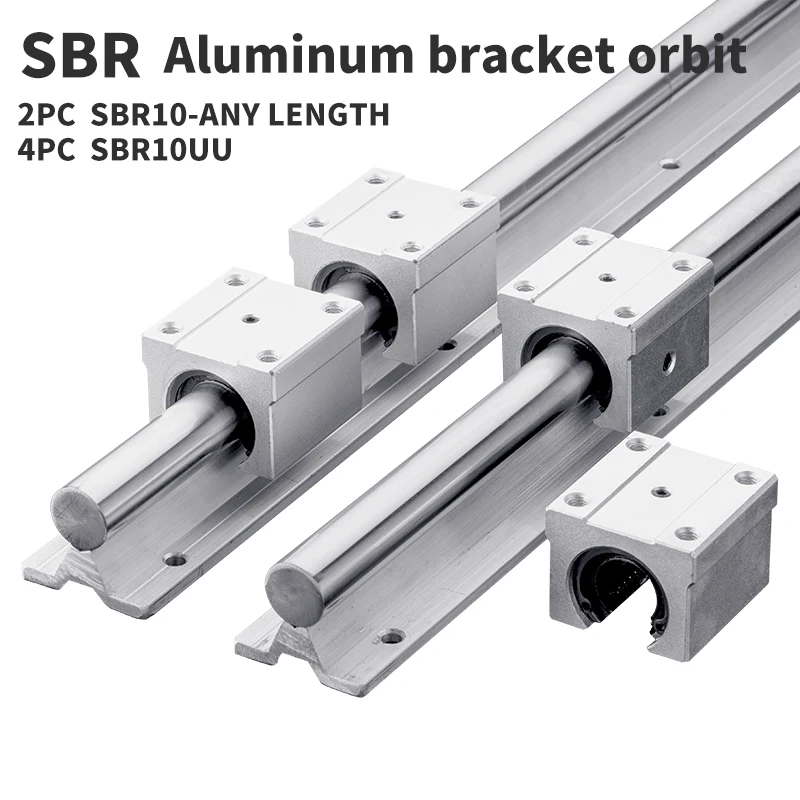 Линейная направляющая 2 SBR10 200/350 / 450 мм + 4 для линейных направляющих с ЧПУ