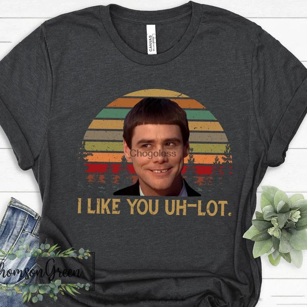 Винтажная Рождественская футболка с надписью I Like You Uh Lot Ллойд и дамбер