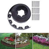 10 meters garden landscape edging kit no dig 32ft edging with 30 spikes grass lawn plastic edging border support drop shipping