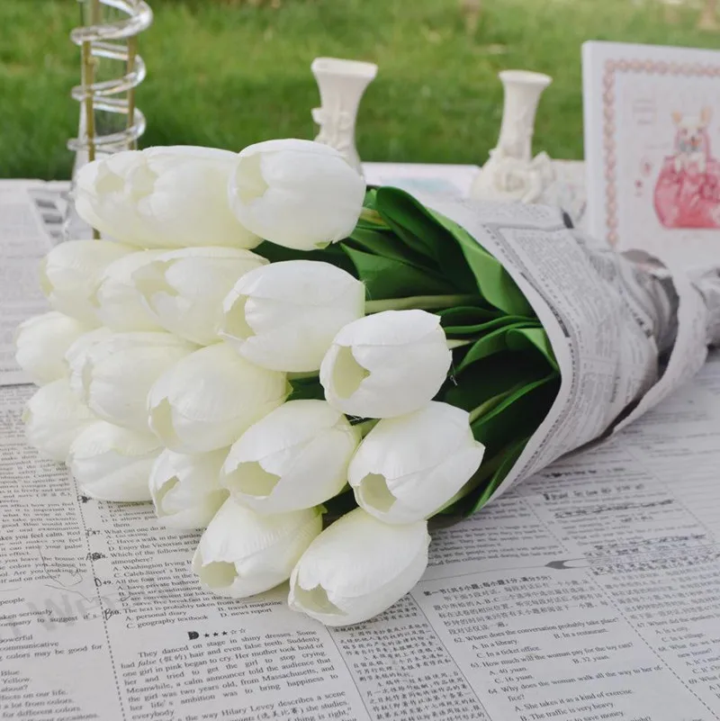 Искусственные цветы из ПУ кожи букет тюльпанов искусственный цветок для