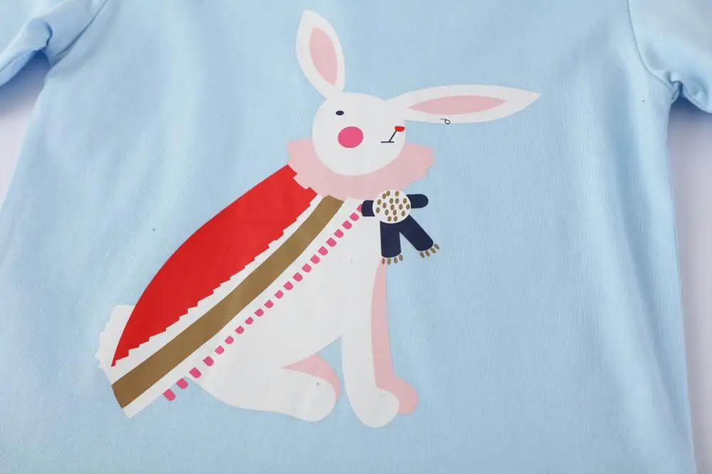 

Children Autumn Spring Cotton Tops For Girls Baby Girls T-shirts Kids Rabbit Printing Long Sleeve T shirt Girls Animals Tshirt