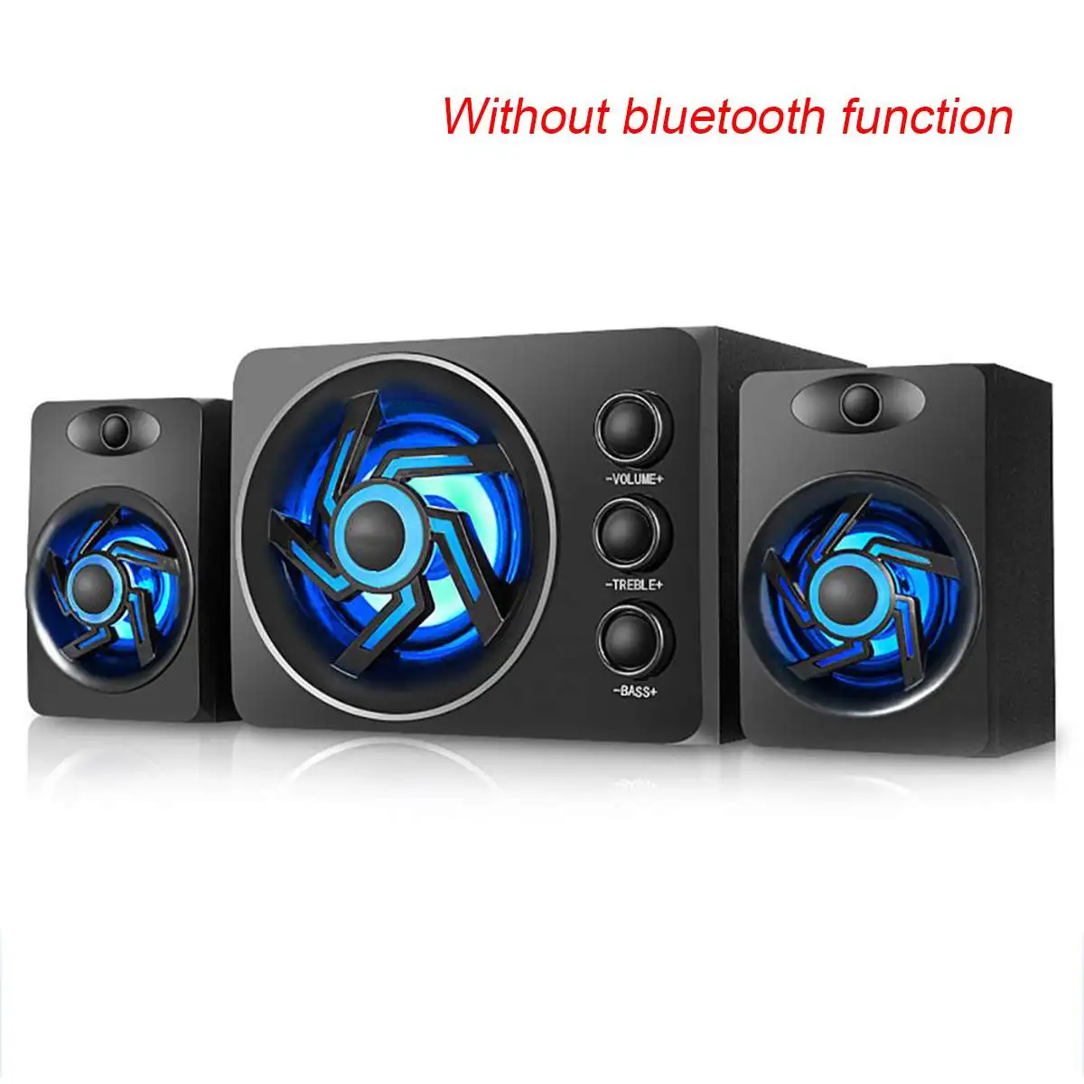 3 шт. набор многоцветный светодиодный деревянный сабвуфер USB Bluetooth динамик для настольного ноутбука ПК MP3 MP4 сотовый телефон черный