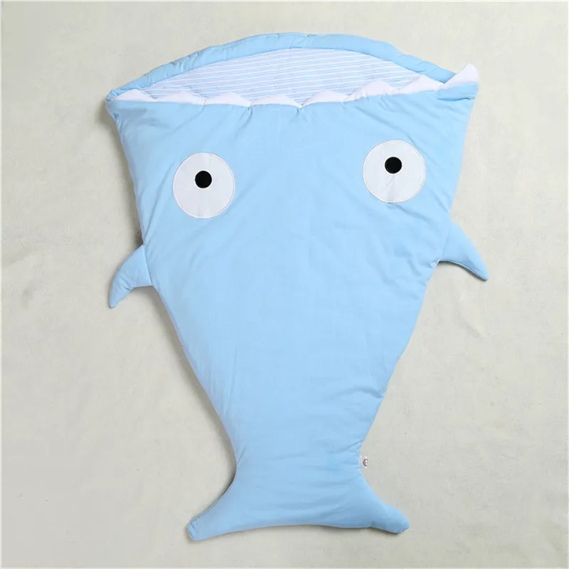 1 pcs light blue Спальный комплект для младенца мультфильм в форме акулы спальный мешок анти-удар костюм для осени и зимы ребенок открытый теплая накладка творческие подарки - Цвет: 1 pcs light blue