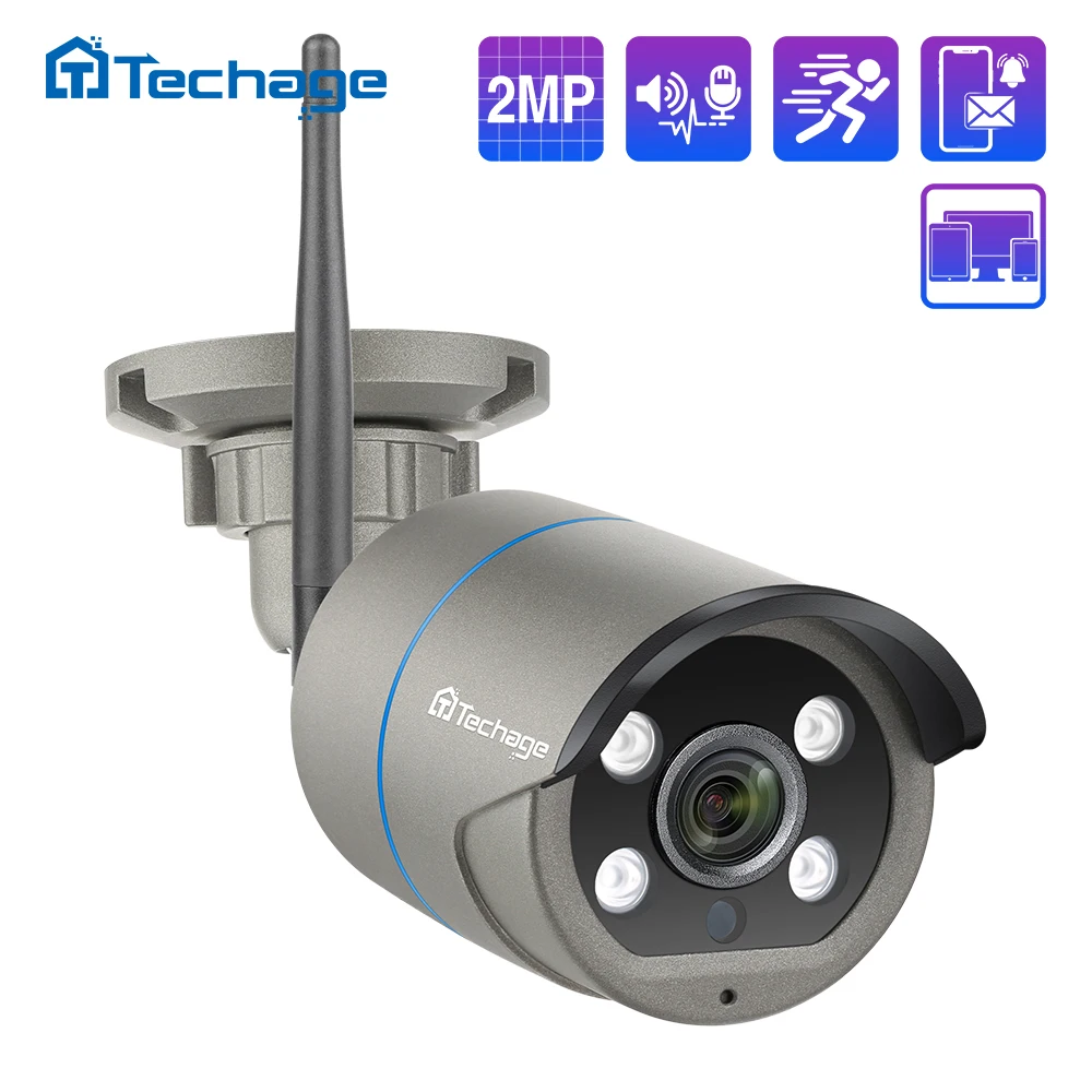 IP камера Techage беспроводная водонепроницаемая 1080P 2 МП WiFi|Система наблюдения| |