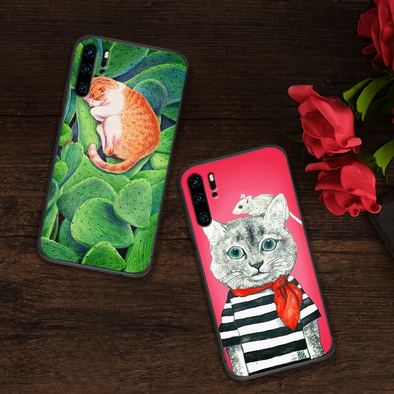 Cat для huawei Y6 Y7 Y9 Prime 2019 Коврики 10 20 Pro Nova2 3 4 Lite Nova 2i 3i 5i защитный корпус мобильных