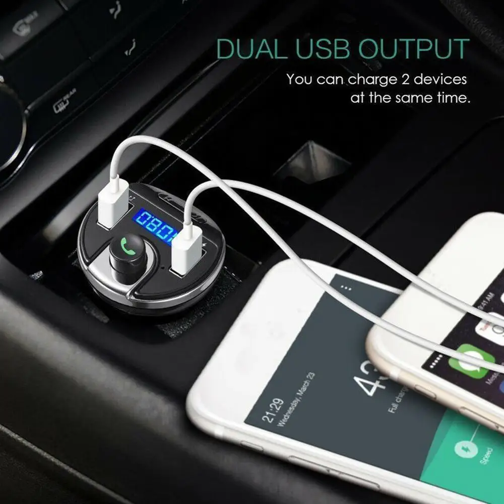 B9 USB Автомобильный MP3 беспроводной двойной USB Bluetooth MP3 автомобильный комплект Hands-free автомобильный Bluetooth fm-передатчик радио с микрофоном с посылка