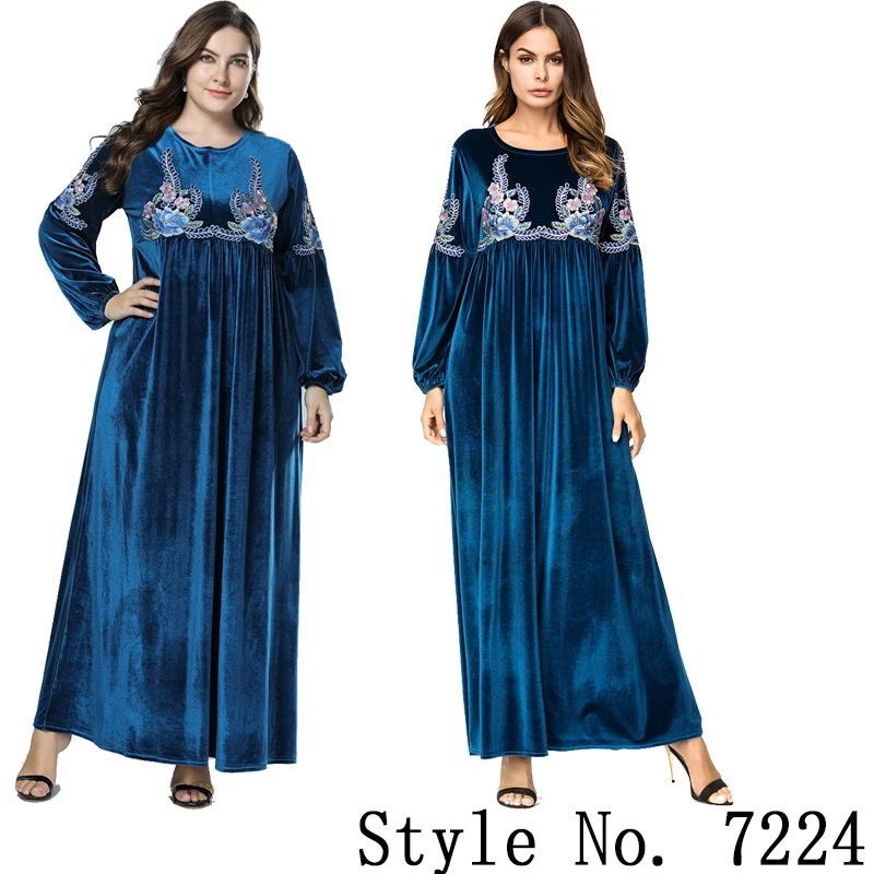 muslim dress women Мусульманский женский длинный рукав Дубайский хиджаб Макси платье Арабский Кафтан абайя скромный исламский ОАЭ пакистанский Турция кимоно Jalabiya платья - Цвет: muslim dress women