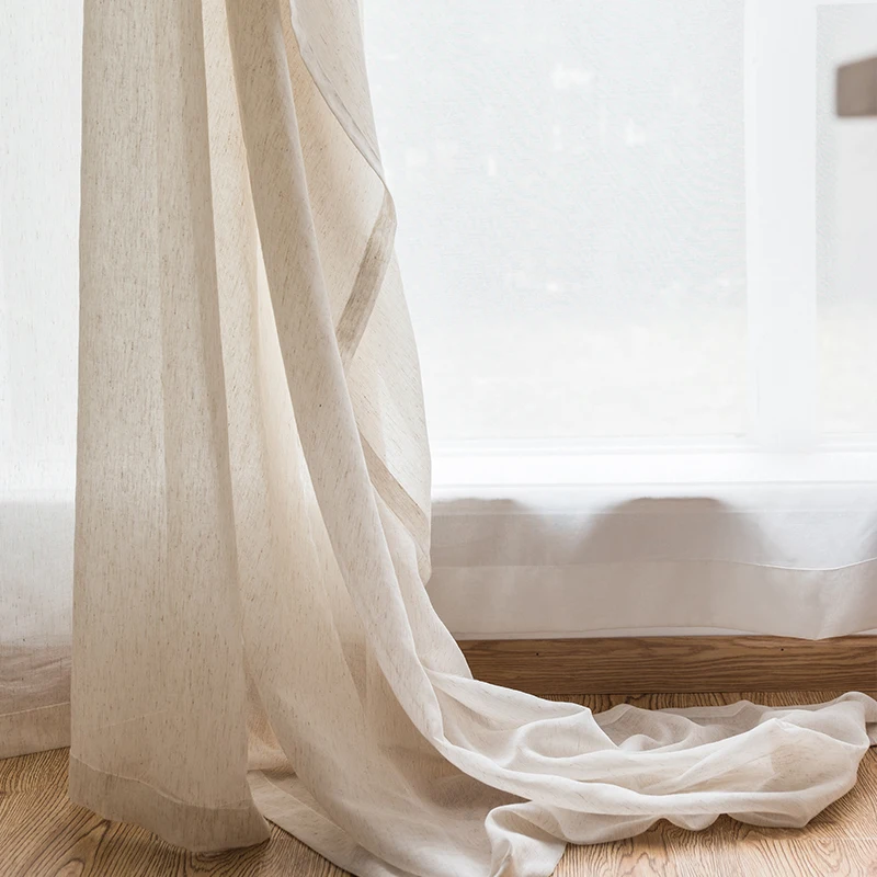 Тюлевые шторы в японском стиле занавески на окна гостиной из коричневой