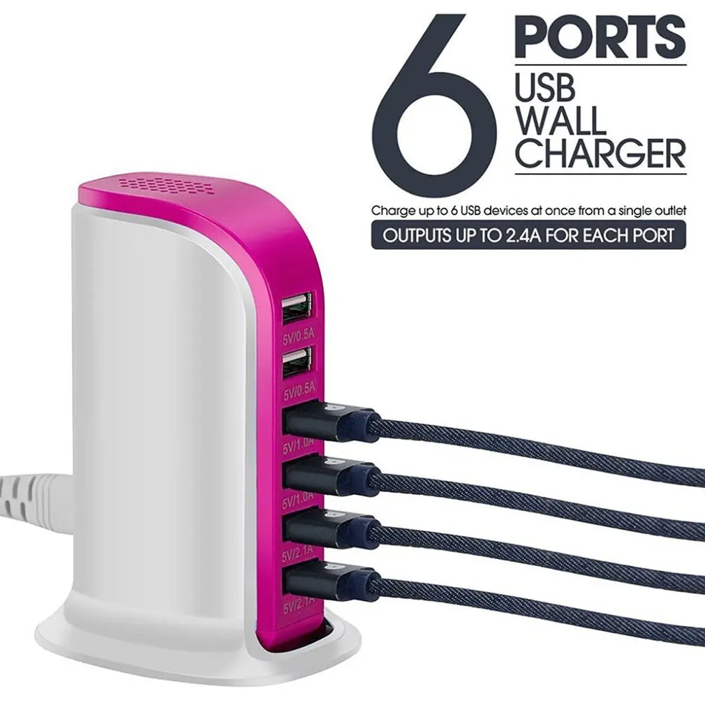 

6 Port USB Sailing Power Strip Multi-port Mobile Phone Charging Station 30W Vertical Universal Multi-port USB Charger