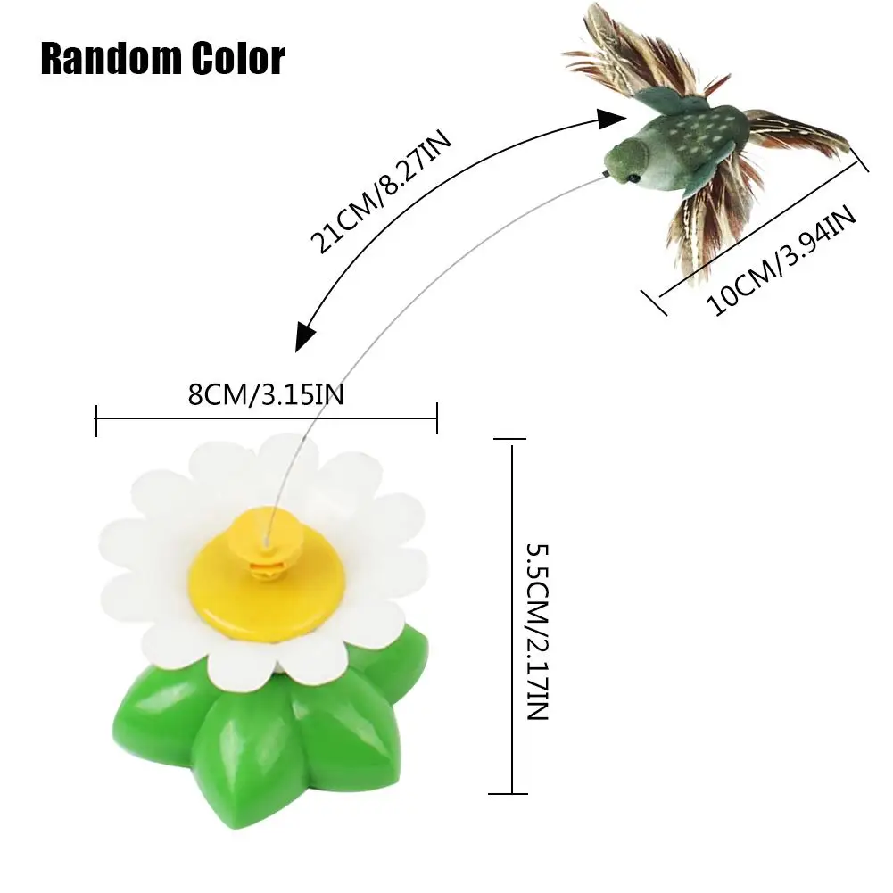 

Automatic Electric Rotating Cat Toy Colorful Butterfly Bird Animal Shape Plastic Pet Dog Flowers Green Leaf Interactive Toys