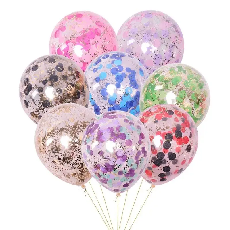 

5pcs Colorful Latex Balloons Mix 12 Inch Confetti Latex Balloons Two-tone Sequin Balloon Wedding Party Decoration Supplies