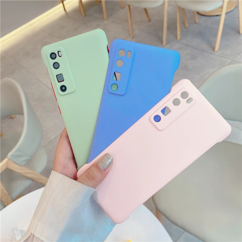 Mate 30 Nova 5T Y6 Y7 Y5 2019 тонкий жесткий однотонный матовый чехол из поликарбоната
