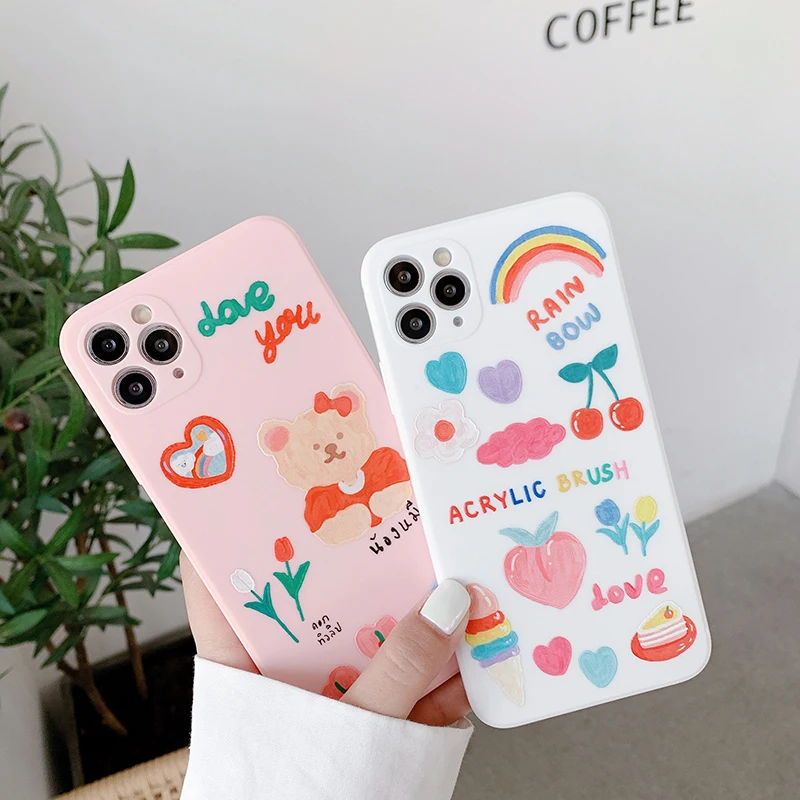 

Bear Fruits Soft IMD Case for iPhone 11 11Pro 11ProMax X Xs XR XsMax 8Plus 8 7Plus 7 6 6s Plus Phone Cover Coque Fundas Capas