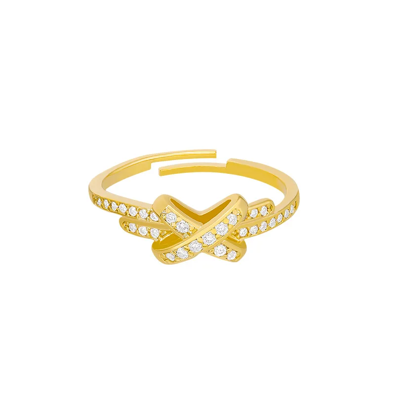 

Gold Rings for Girls Cross Woven Ring For Woman Fashion Korean Jewelry Luxury Finger Accessories Unusual Rings for Women's
