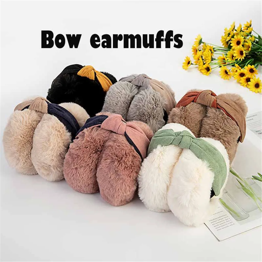 Женские забавные наушники с ушками повязка на голову из искусственного меха