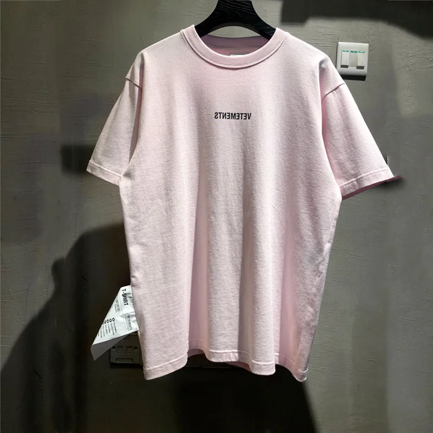 

Футболка в полоску для мужчин и женщин, стильная тенниска с коротким рукавом, Розовая Майка, лето 1:1