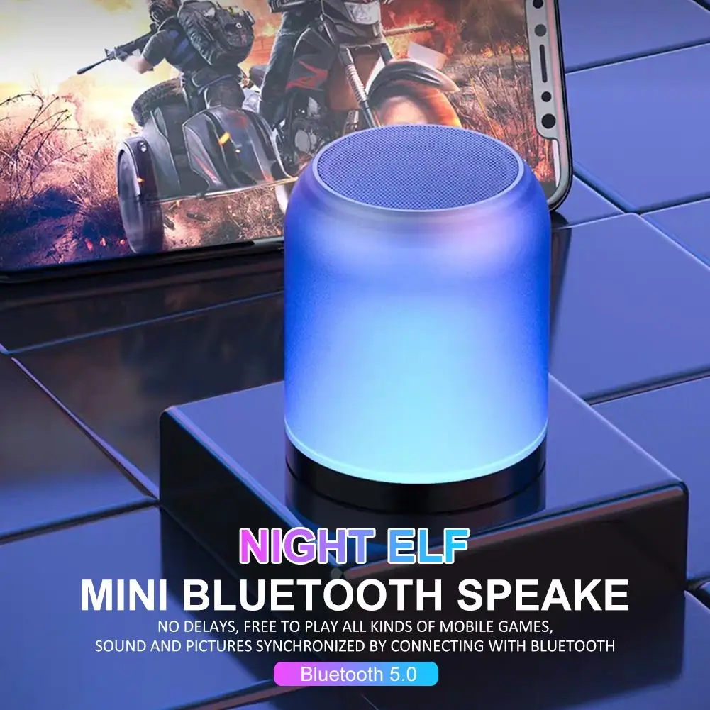 Беспроводной динамик Bluetooth 5 0 миниатюрный звуковизуальный громкий с цветным