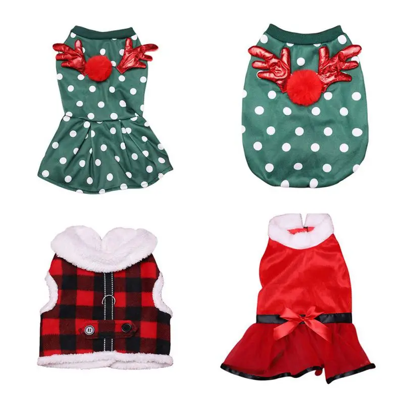 

Christmas Dog Dress Coat Clothes Winter Warm Pet Cat Hoodies Jacket Clothing Pet Chihuahua Yorkshire Clothing Cosplay Outfits