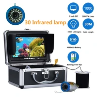 7 inch inch 1000tvl underwater fishing video camera kit 30 pcs led infrared lamp lights video fish finder 10m 30m cable