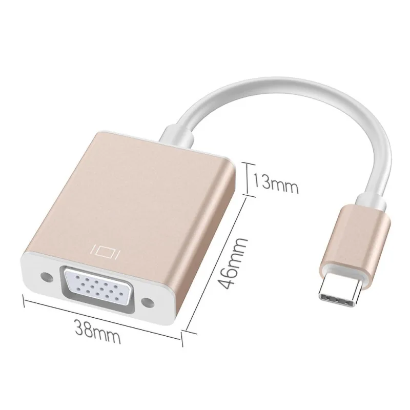 Универсальный Тип C к VGA адаптер USB3.1 USB-C конвертер кабель для MC ноутбука |
