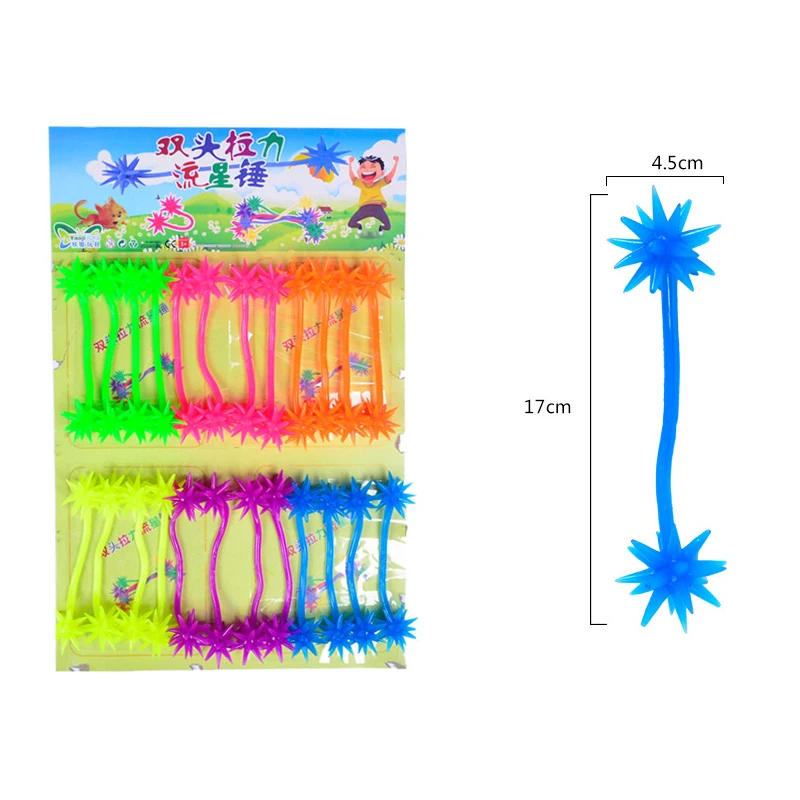 

5Pcs TPR Elastic Double-headed Meteor Hammer Stress Reliever Toy Antistress Hand Adult Toys Children Squeeze Sensory Toys Gifts