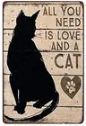 Все, что вам нужно, это забавная жестяная надпись Love A Cat для бара, паба, гаража, столовой, кафе, дома, Настенный декор, искусство, 20x30 см, ярдовая надпись, металлические буквы