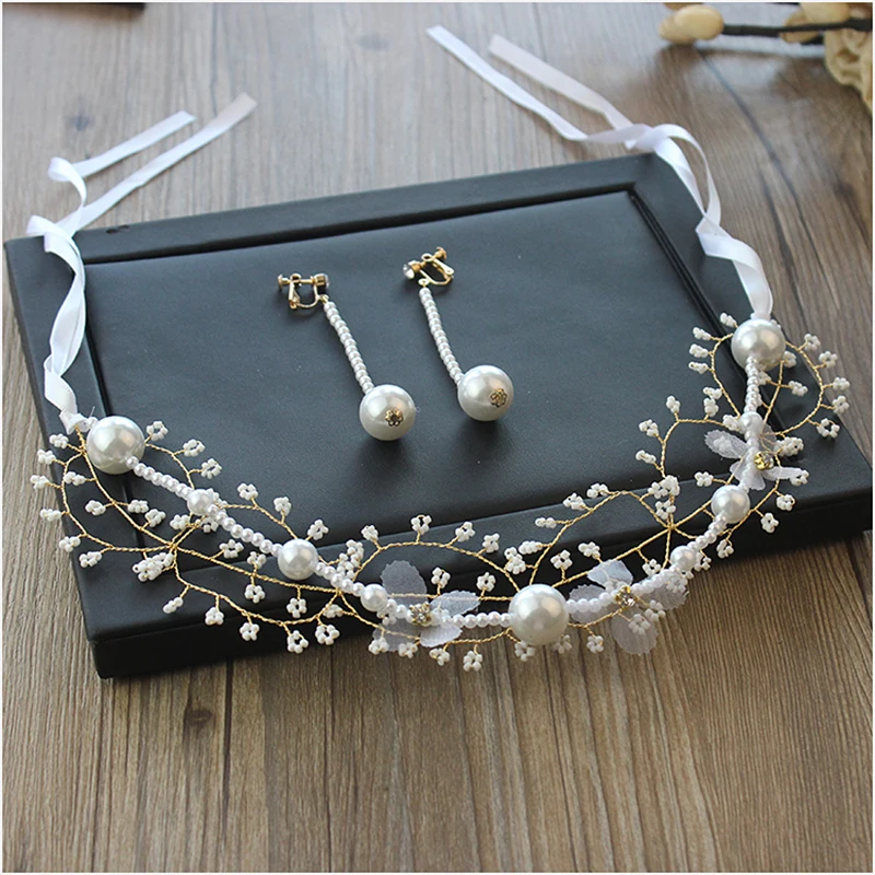 NiuShuya лента Ручной Работы Стразы кристалл жемчуг Цветочная свадебная тиара