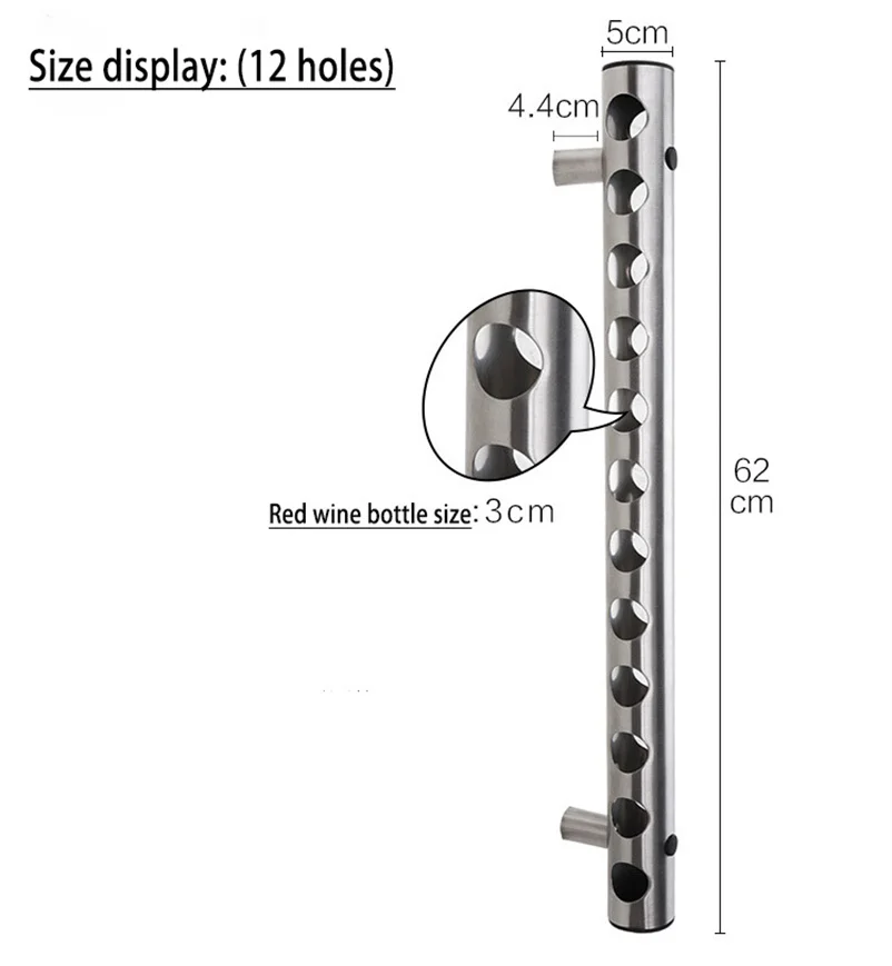 Стойка для красного вина из нержавеющей стали настенная Вертикальная креативная