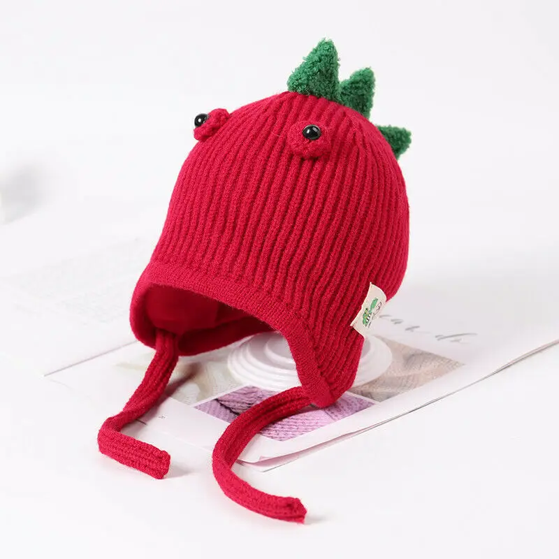 Baby Kids Hat Winter Warm Dinosaur Beanie Cute Cartoon Knitted Skull Cap For Boys Girls 2-8 Years | Аксессуары для одежды