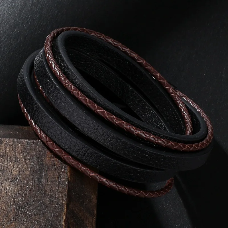 Обувь в стиле панк для мужчин ювелирные изделия черный/коричневый плетеный