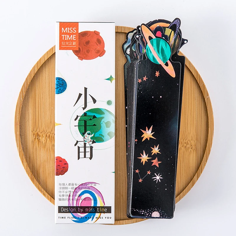 30 шт./лот креативная Закладка с изображением планеты визитная карточка Galaxy Paper