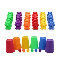 rainbow sensory toys counting bears matching sorting cups baby kids games learning preschool educational montessori toys