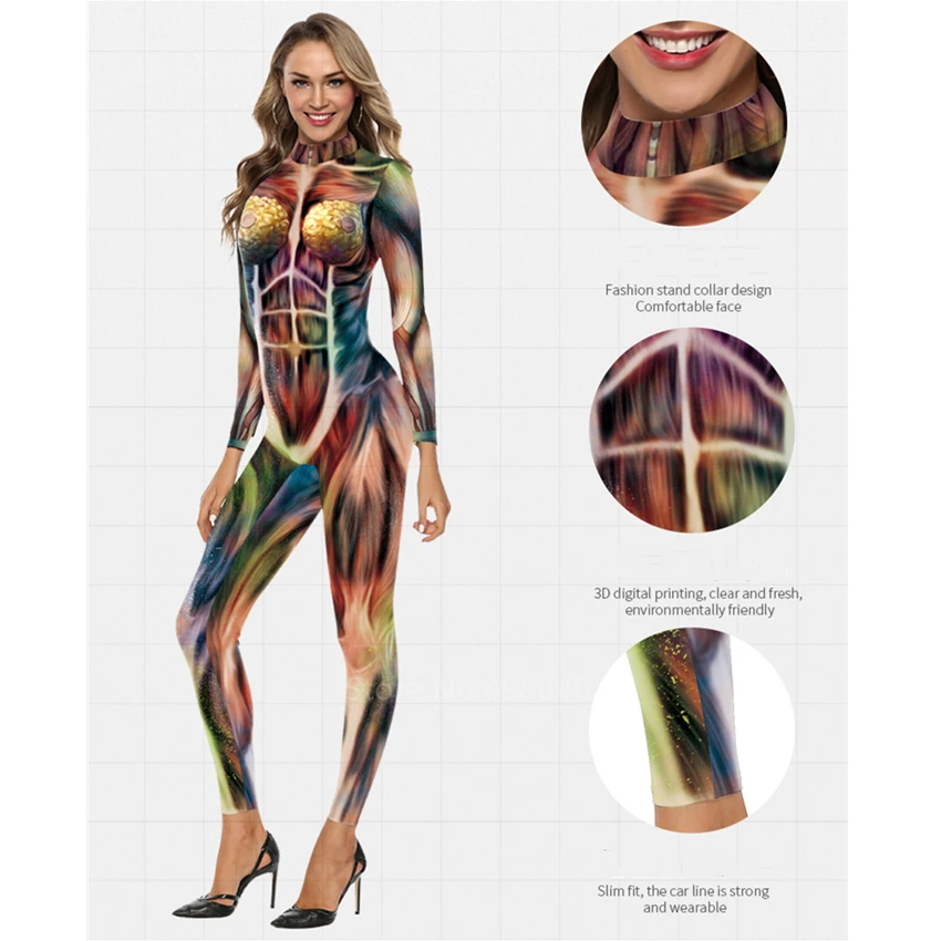 Костюм зомби страшные костюмы призрака ужасные мышцы гниющий демон Пурим