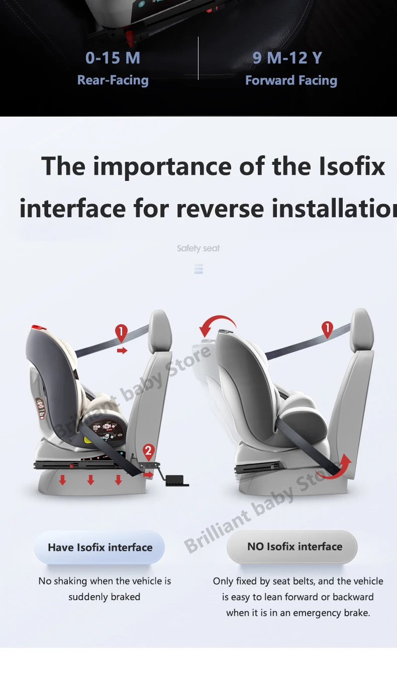 Автокресло Детское безопасное автомобильное сиденье с фиксатором Isofix и защелкой для 0-12 лет, зимнее портативное регулируемое детское автомобильное безопасное сиденье, автомобильное защитное кресло
