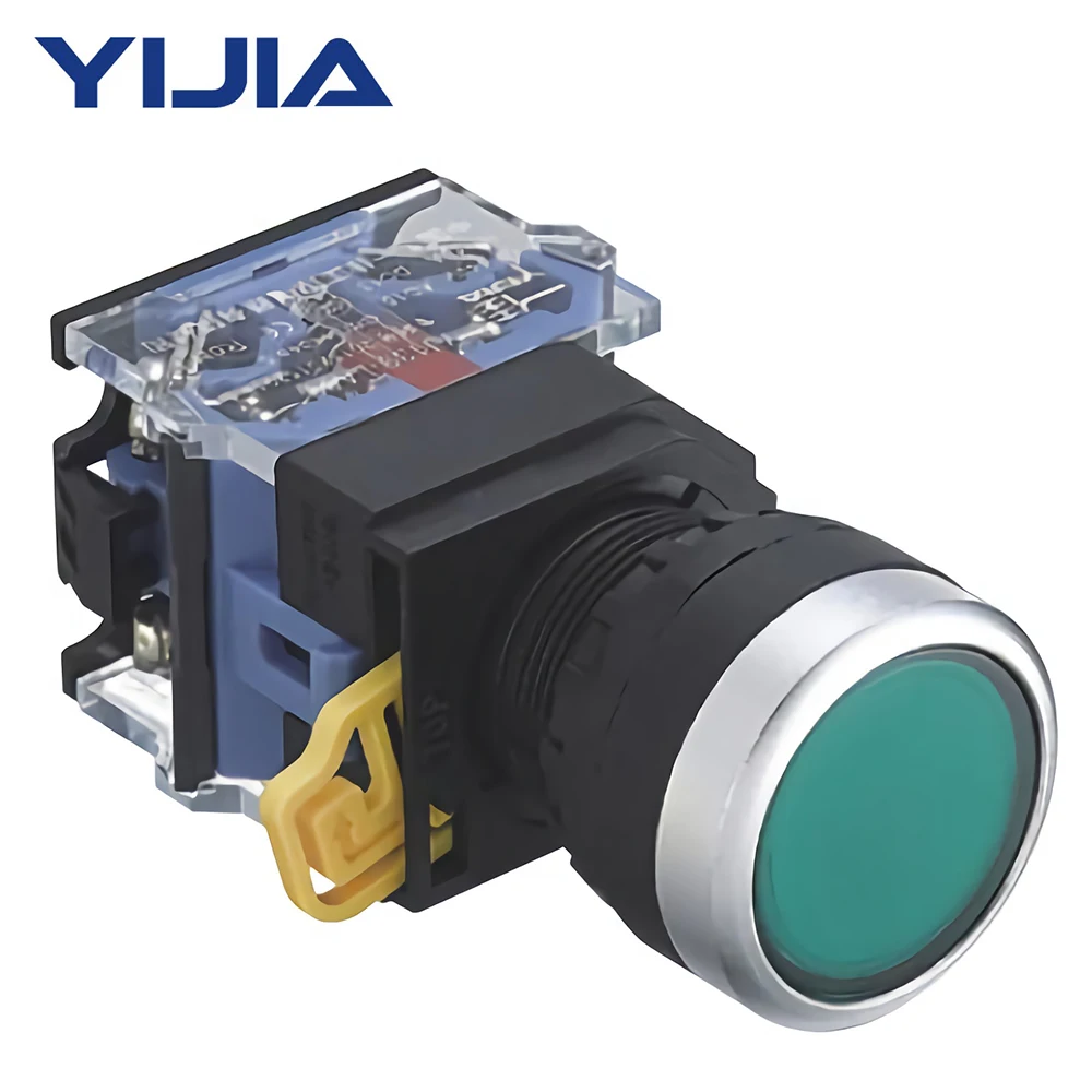 YIJIA LA38A-11BN 22 мм 1НО 1НЗ самоблокирующийся кнопочный переключатель