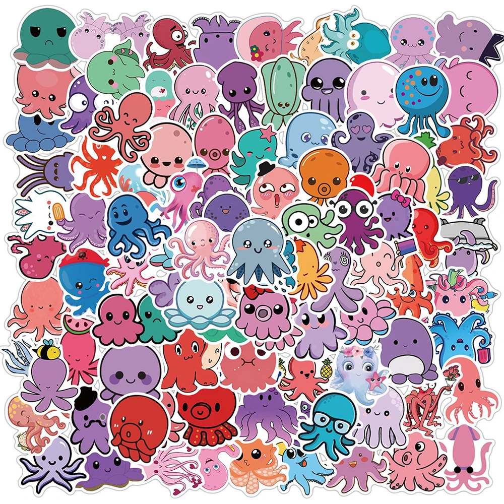 1050100pcs cute octopus anime stickers laptop guitar luggage fridge phone office waterproof graffiti sticker decal kid toy free global shipping