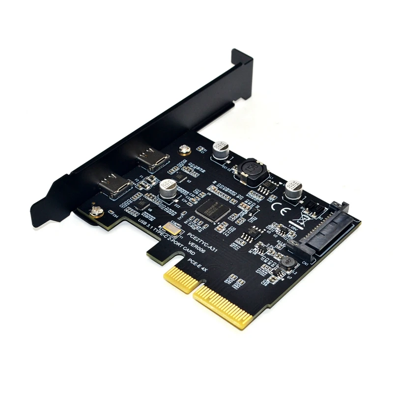USB 3,1 к Type-C 2 портовая карта расширения PCI-E 4X к USB 3,1 Gen2 10 Гбит/с USB C адаптер ASMedia ASM3142 чипсет для рабочего стола от AliExpress WW