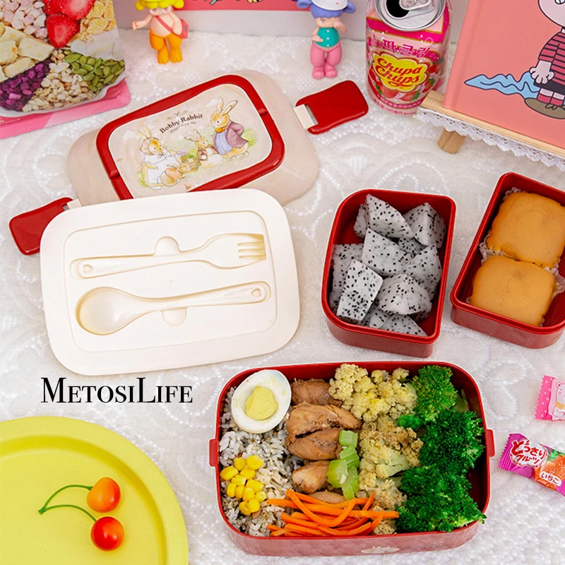 Двухслойный Ланч-бокс из полипропилена в японском стиле подходит для детей и