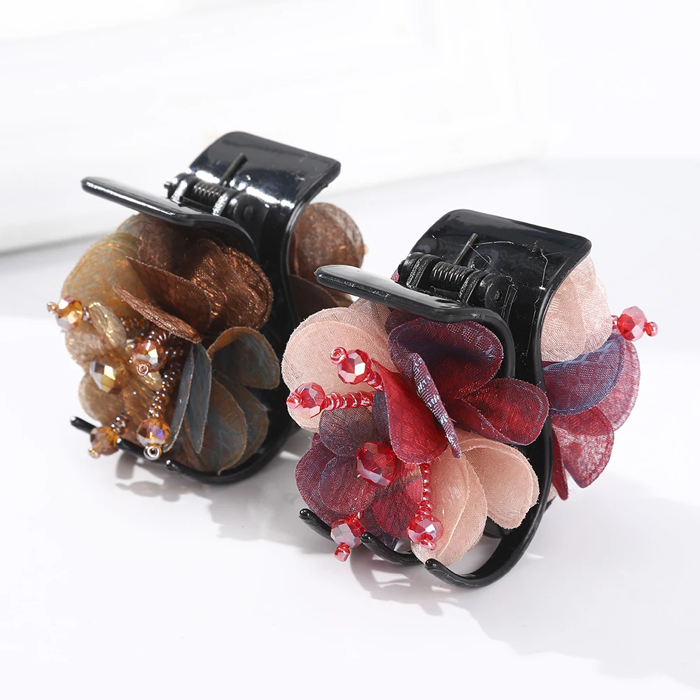 AWAYTR заколки для волос Краб Простые ретро зажимы пластиковые зубчатые цветок