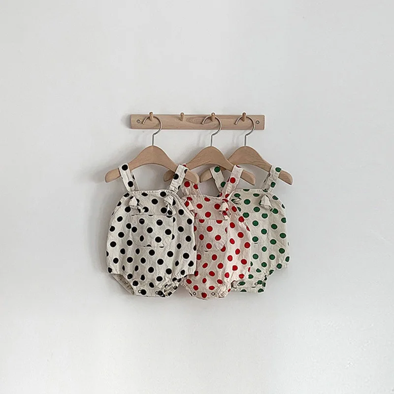 Детский цельный комбидресс MILANCEL боди в горошек для маленьких девочек и мальчиков