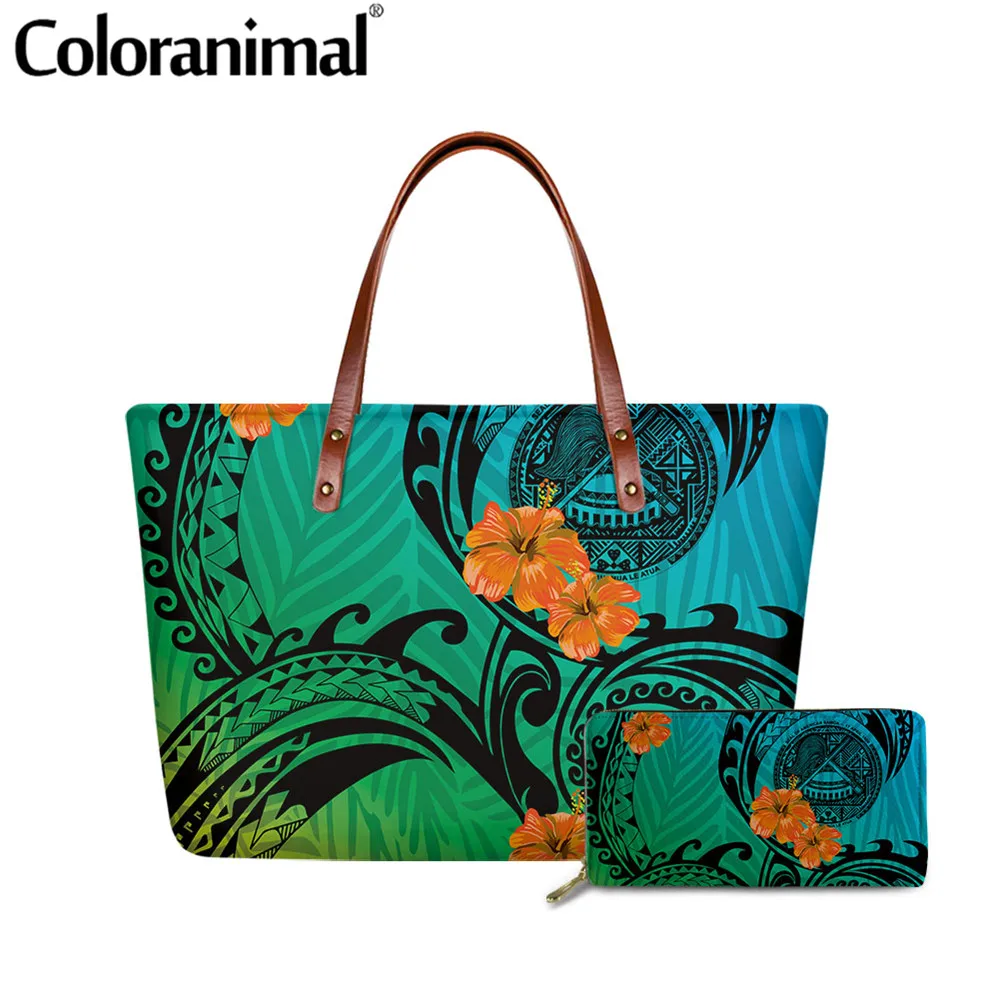 Цвет животных градиент Самоа полинезийская принт гибискуса сумки на плечо для