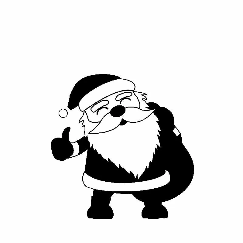 

Cute Santa Pattern Car Decals Fashion Car Decoration Personality Pvc Car Window Waterproof Sticker Black/white, 17cm*17cm