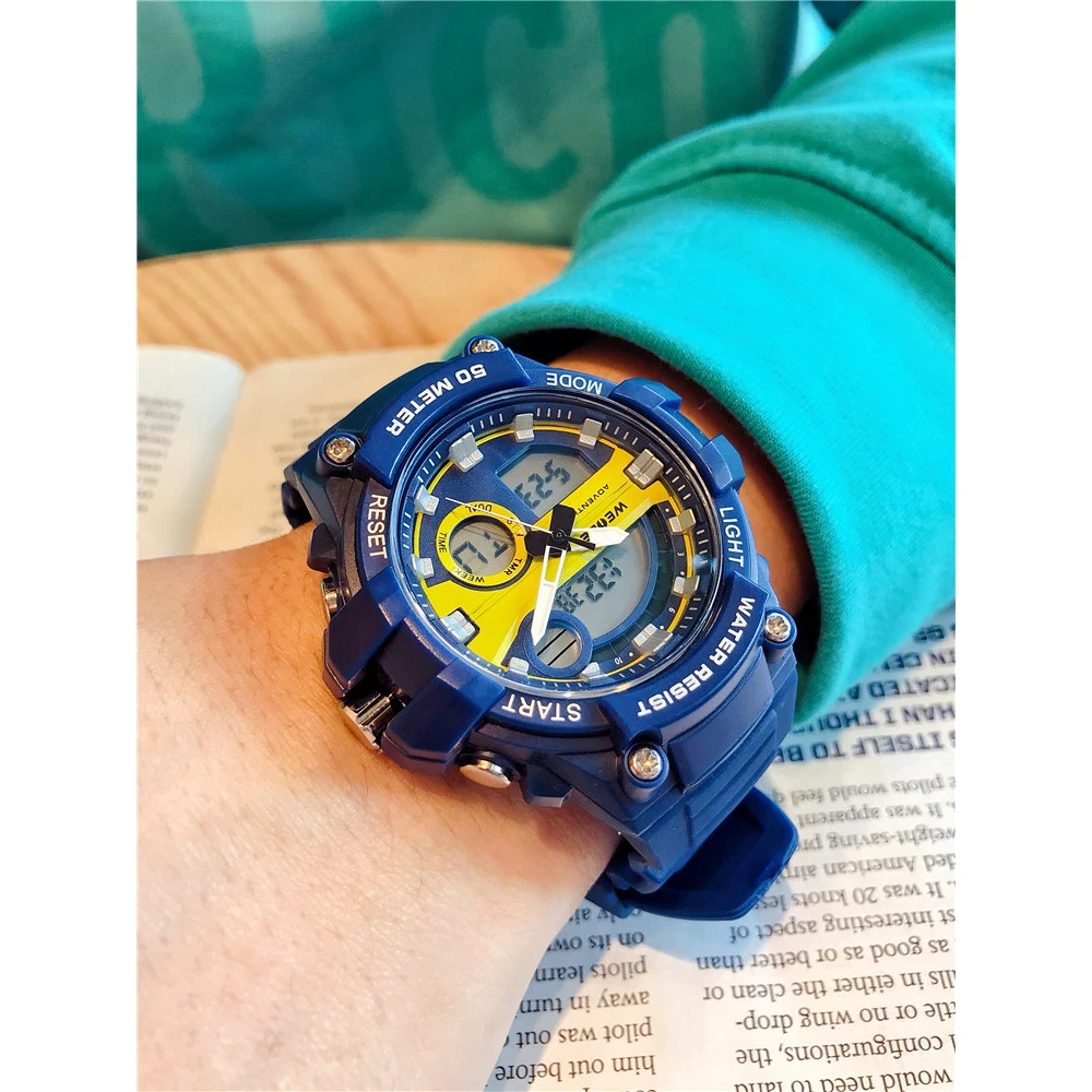 Спортивные электронные часы Weide модные трендовые студенческие мужские