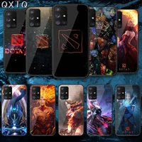 dota 2 hot game tempered glass phone case bag cover for samsung galaxy a 10 12 20e 21 30 32 50 40 51 52 70 71 72 painting