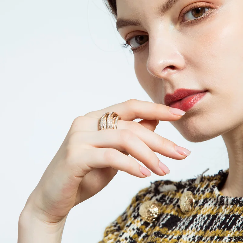 распродажа новый уникальный циркон золото кольцо рок мужской женский стимпанк